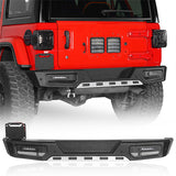 Rock Crawler Rear Bumper For 2018-2024 Jeep Wrangler JL - Ultralisk4x4-u3066-1