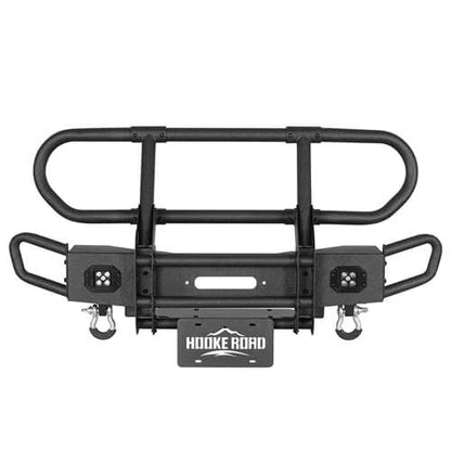 Rock Crawler Stubby Front Bumper w/Grille Guard For 2007-2018 Jeep Wrangler JK - Ultralisk4x4