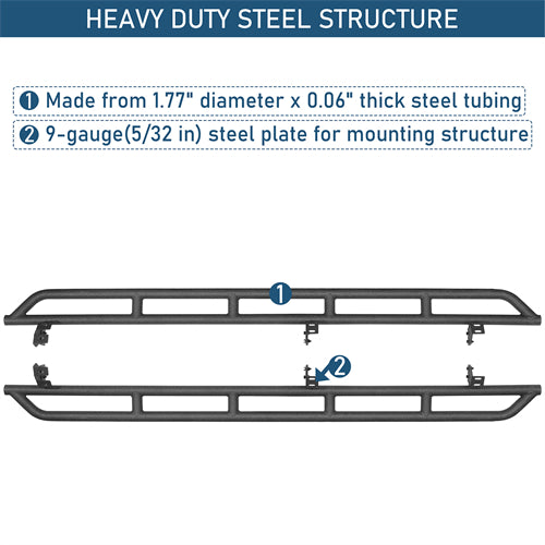 Tube Slider Rocker Guards For 2007-2021 Toyota Tundra CrewMax - Ultralisk4x4