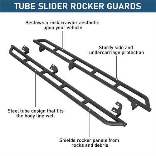Tube Slider Rocker Guards For 2007-2021 Toyota Tundra CrewMax - Ultralisk4x4