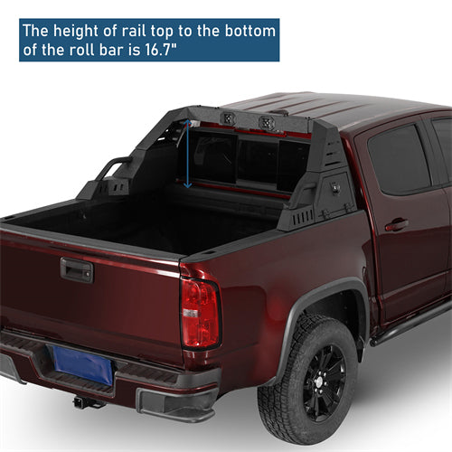 20.7" High Adjustable Roll Bar For 05-25 Toyota Tacoma | 19-25 Ford Ranger | 15-25 GMC Canyon | 15-25 Chevrolet Colorado - Ultralisk4x4