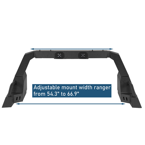 20.7" High Adjustable Roll Bar For 05-25 Toyota Tacoma | 19-25 Ford Ranger | 15-25 GMC Canyon | 15-25 Chevrolet Colorado - Ultralisk4x4