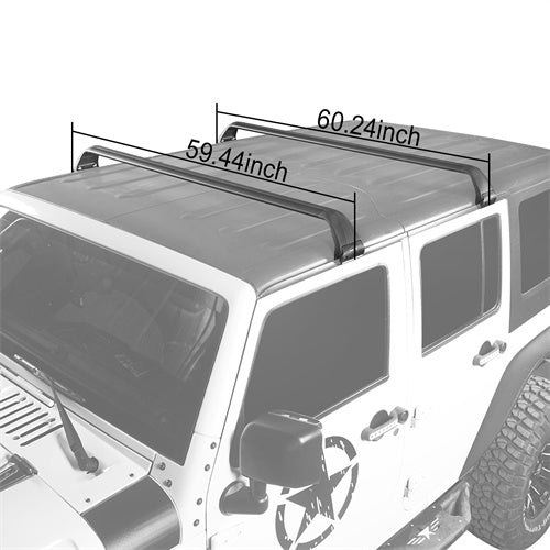 Aluminum Alloy Black Roof Rack For 2007-2025 Jeep Wrangler JK JL 4-door & Gladiator JT - Ultralisk4x4