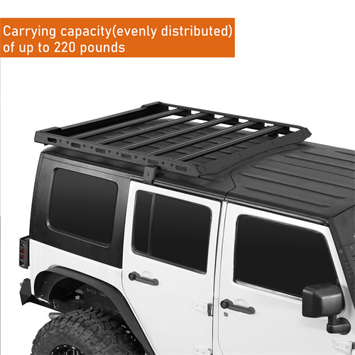Aluminum Roof Top Cargo Rack (2007-2018 Jeep Wrangler JK Hard Top 2/4 Doors) - Ultralisk4x4