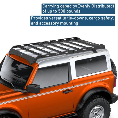 Overland Aluminum Roof Rack 2021-2026 For Ford Bronco 2-Door Hardtop - Ultralisk4x4