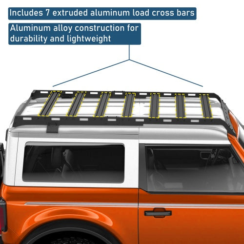 Overland Aluminum Roof Rack 2021-2026 For Ford Bronco 2-Door Hardtop - Ultralisk4x4