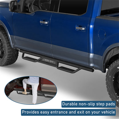 Nerf Side Step Bars For 2015-2024 Ford F-150 SuperCrew / 2017-2024 F-250 F-350 Crew Cab - Ultralisk4x4