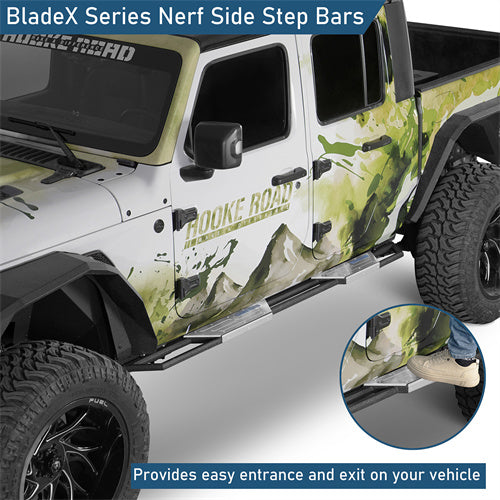 Aftermarket Nerf Side Step Bars For 2020-2025 Jeep Gladiator JT - Ultralisk4x4-u7023-4