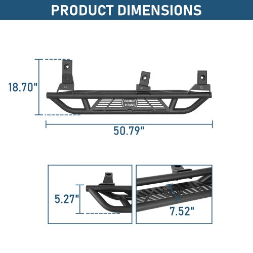 Road Trip Tubular Side Step Bars For 1997-2006 Jeep Wrangler TJ(Excluding Unlimited) - Ultralisk4x4