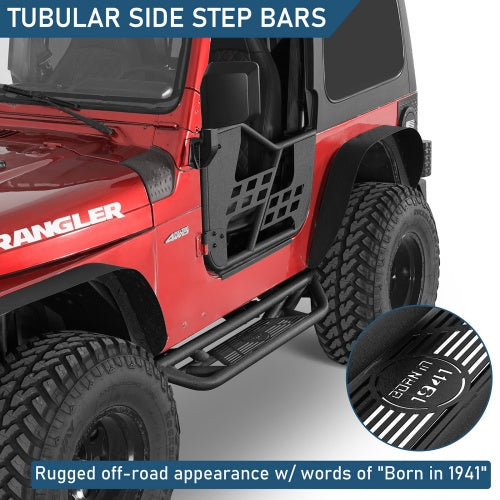 Road Trip Tubular Side Step Bars For 1997-2006 Jeep Wrangler TJ