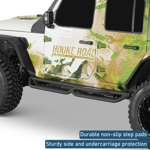 Nerf Side Steps For 2018-2026 Jeep Wrangler JL 4-Door Two-Stair - Ultralisk4x4