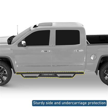 Nerf Side Step Bars For 2007-2018 Chevy Silverado/GMC Sierra 1500 | Crew Cab; 2007-2019 Chevy Silverado/GMC Sierra 2500 HD 3500 HD | Crew Cab - Ultralisk4x4