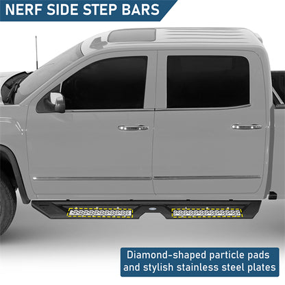 Nerf Side Step Bars For 2007-2018 Chevy Silverado/GMC Sierra 1500 | Crew Cab; 2007-2019 Chevy Silverado/GMC Sierra 2500 HD 3500 HD | Crew Cab - Ultralisk4x4