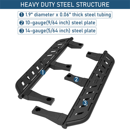 Nerf Side Step Bars For 1987-1995 Jeep Wrangler YJ - Ultralisk4x4