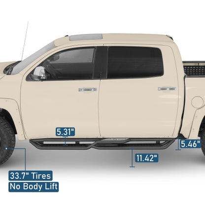 Two-Stair Nerf Side Step Bars For 2007-2021 Toyota Tundra CrewMax- Ultralisk4x4
