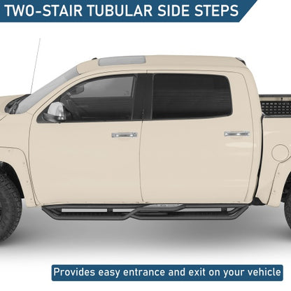 Two-Stair Nerf Side Step Bars For 2007-2021 Toyota Tundra CrewMax- Ultralisk4x4