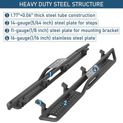 Two-Stair Nerf Side Step Bars For 2007-2021 Toyota Tundra CrewMax- Ultralisk4x4