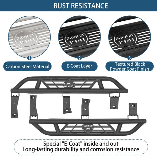 Tubular Side Step Bars For 1987-1995 Jeep Wrangler YJ - Ultralisk4x4