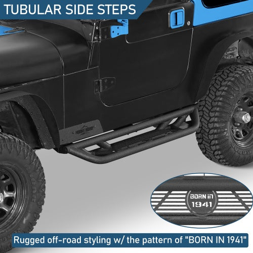 Tubular Side Step Bars For 1987-1995 Jeep Wrangler YJ - Ultralisk4x4