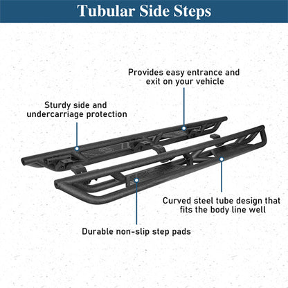 Running Boards Side Steps Nerf Bars For 2020-2025 Jeep Gladiator JT - Ultralisk4x4
