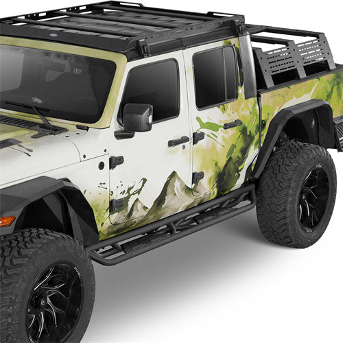 TOKMOWIN Tubular Running Board Nerf Bars – Fits Jeep Gladiator JT 2020-2024 – Black – Pair