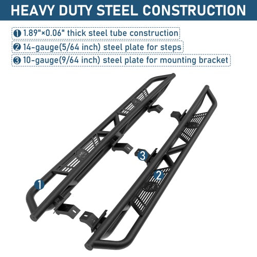 Running Boards Side Steps Nerf Bars For 2020-2026 Jeep Gladiator JT - Ultralisk4x4