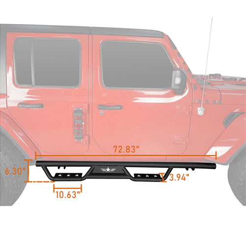 Side Steps Running Boards For 2018-2025 Jeep Wrangler JL 4-Door - Ultralisk 4x4