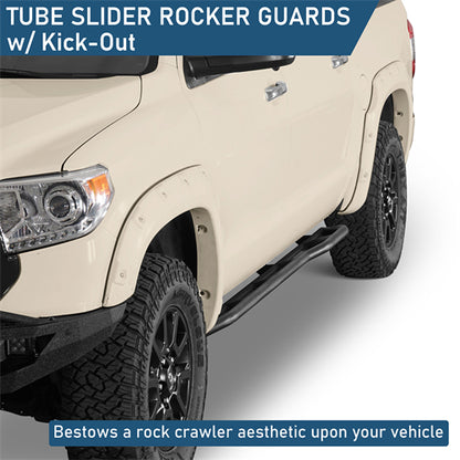 Tube Slider Rocker Guards For 2007-2021 Toyota Tundra CrewMax - Ultralisk4x4