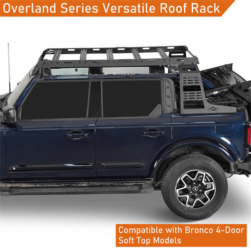 Soft Top Overland Aluminum Roof Rack For 2021 2025 Ford Bronco 4 Door Ultralisk4x4