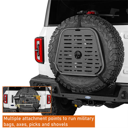Jeep & Bronco Spare Tire Mount Molle Storage Panel For 8718 Jeep