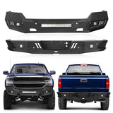 Steel Front Bumper & Rear Bumper w/Lights (16-18 Chevy Silverado 1500) - ultralisk4x4