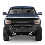 16-18 Silverado 1500 Steel Offroad Front Bumper w/ Winch Plate & LED Lights - ultralisk4x4 ul9026 5