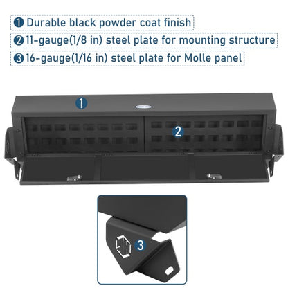 Trunk Upper Locking Storage Box For 2021-2026 Ford Bronco 4-Door Hardtop(Excluding Bronco Sport) - Ultralisk4x4