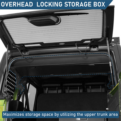 Trunk Upper Locking Storage Box For 2018-2025 Jeep Wrangler JL 4-Door Hardtop - Ultralisk4x4