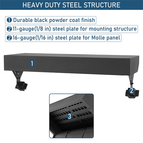 Trunk Upper Locking Storage Box For 2018-2025 Jeep Wrangler JL 4-Door Hardtop - Ultralisk4x4