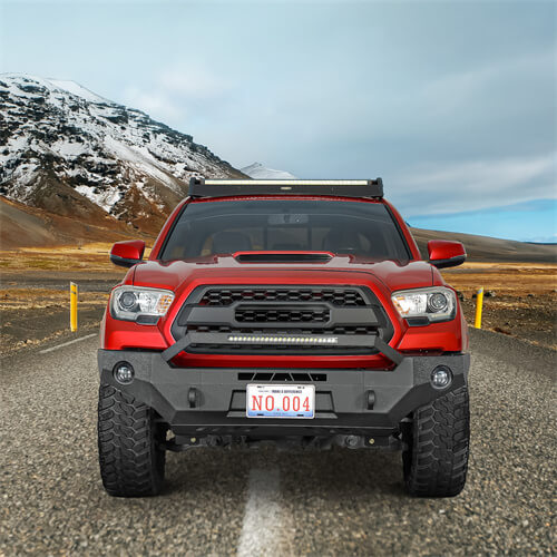 Tacoma 3rd Gen Full Width Front Bumper w/ LED Light Bar & Bull Bar For 2016-2023 Toyota Tacoma - ultralisk4x4 ul4211s 1