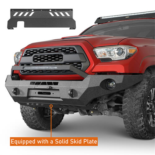 Tacoma 3rd Gen Full Width Front Bumper w/ LED Light Bar & Bull Bar For 2016-2023 Toyota Tacoma - ultralisk4x4 ul4211s 11
