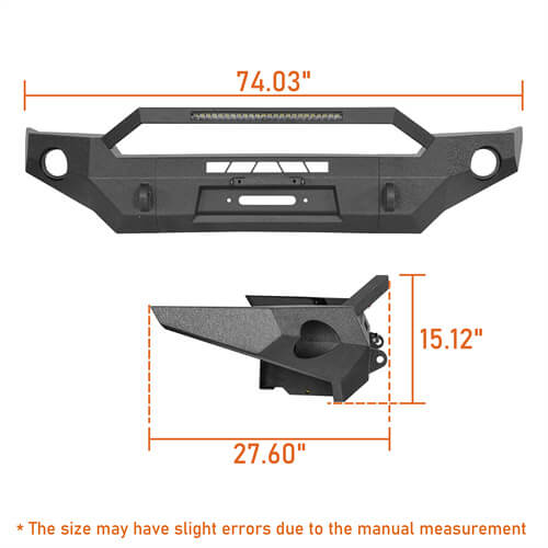 Tacoma 3rd Gen Full Width Front Bumper w/ LED Light Bar & Bull Bar For 2016-2023 Toyota Tacoma - ultralisk4x4 ul4211s 21