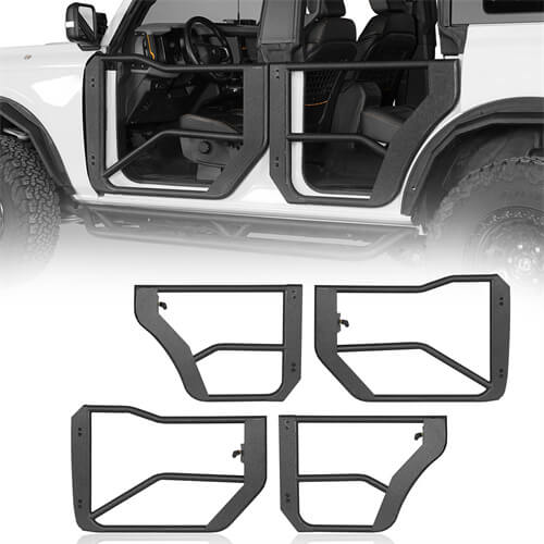 Texture Steel Tube Half Front & Rear Doors (2021-2023 Ford Bronco 4-Door) - ultralisk4x4 ul8916s 1