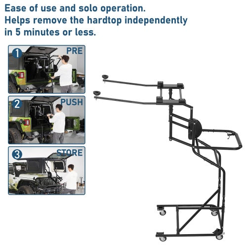 Jeep Hard Top Lift Holder Rack (97-26 Jeep Wrangler TJ & JK & JL & Ford Bronco 4-Door) - ultralisk4x4