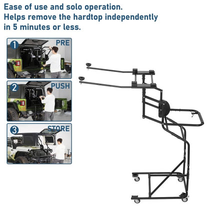 Jeep Hard Top Lift Holder Rack (97-26 Jeep Wrangler TJ & JK & JL & Ford Bronco 4-Door) - ultralisk4x4