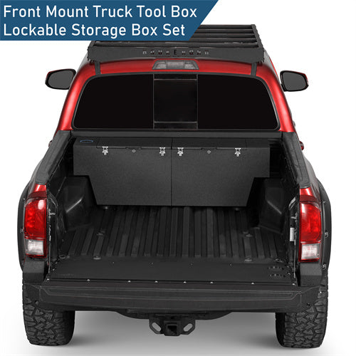 Truck Tool Box Lockable Storage Box Set For 2005-2023 Toyota Tacoma / 2015-2022 Chevy Colorado / GMC Canyon 5'2" Bed - Ultralisk4x4