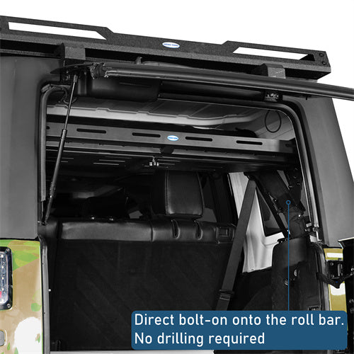 Trunk Upper Basket Cargo Rack For 2007-2018 Jeep Wrangler JK 4-Door Hardtop - Ultralisk4x4-u2120-6
