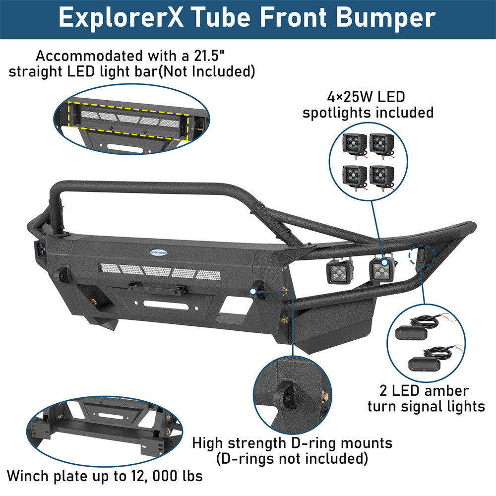 ultralisk4x4 Tube Front Bumper with Winch Plate for 2003-2009 Toyota 4Runner 9856s 7