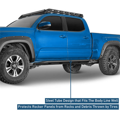 Tube Slider Rocker Guards For 2016-2023 Toyota Tacoma Double Cab - Ultralisk4x4