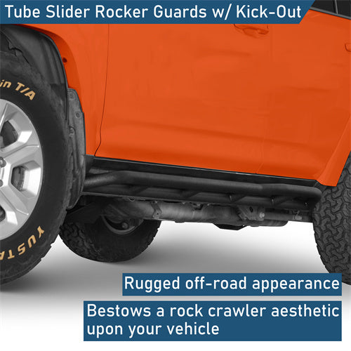 Tube Slider Rocker Guards w/ Kick-Out For 2010-2025 Toyota 4Runner (Excluding Limited, Nightshade, TRD Sport & 10-13 SR5) - Ultralisk4x4
