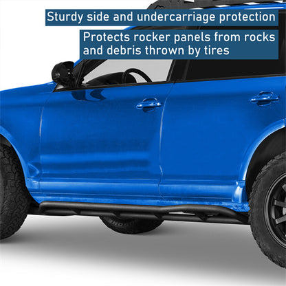 Tube Slider Rocker Guards w/ Kick-Out For 2003-2010 Porsche Cayenne 955/957 - Ultralisk4x4