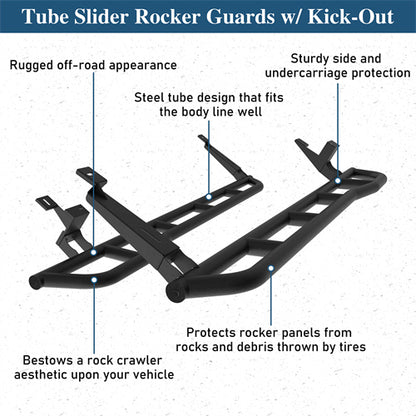 Tube Slider Rocker Guards w/ Kick-Out For 2003-2010 Porsche Cayenne 955/957 - Ultralisk4x4