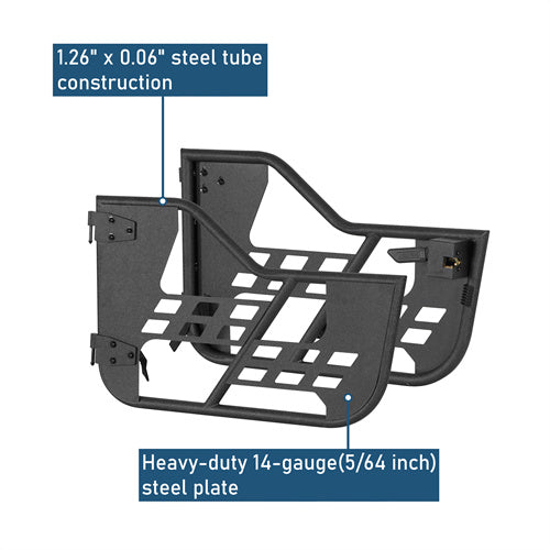 Rock Crawler Tubular Door Guards For 1976-1986 Jeep CJ-7 Wrangler YJ - Ultralisk4x4