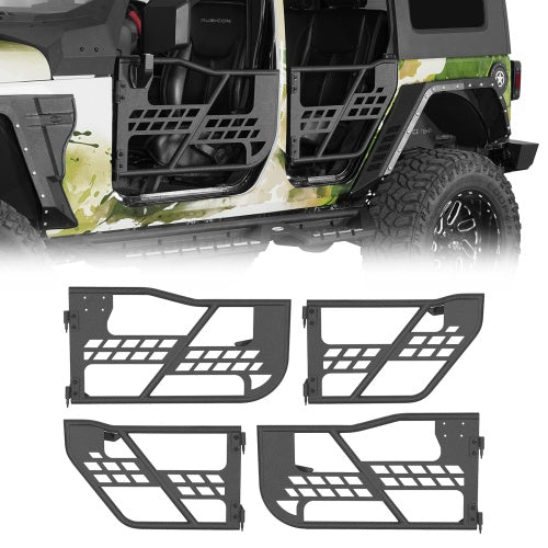 Front & Rear Tubular Doors Guards for 2007-2018 Jeep Wrangler JK 4-Door - Ultralisk 4x4